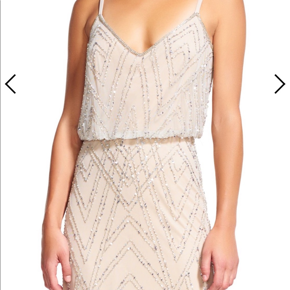 EUC Adrianna Papell beaded evening gown